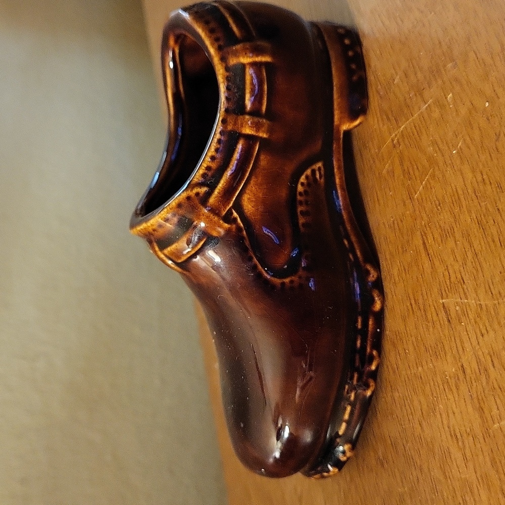 Brown Ceramic Shoe Decor